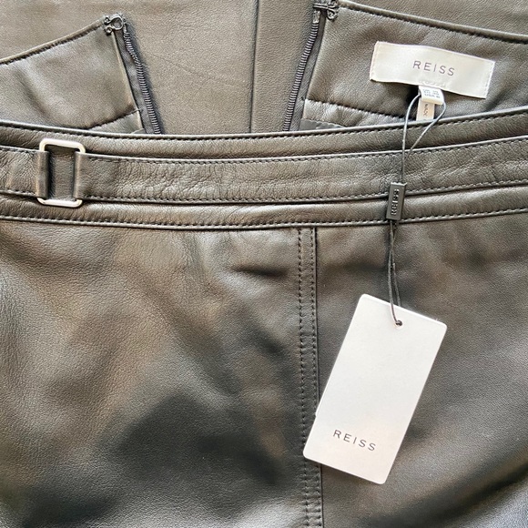 Reiss Kai Black Leather Pencil Skirt - Picture 11 of 14